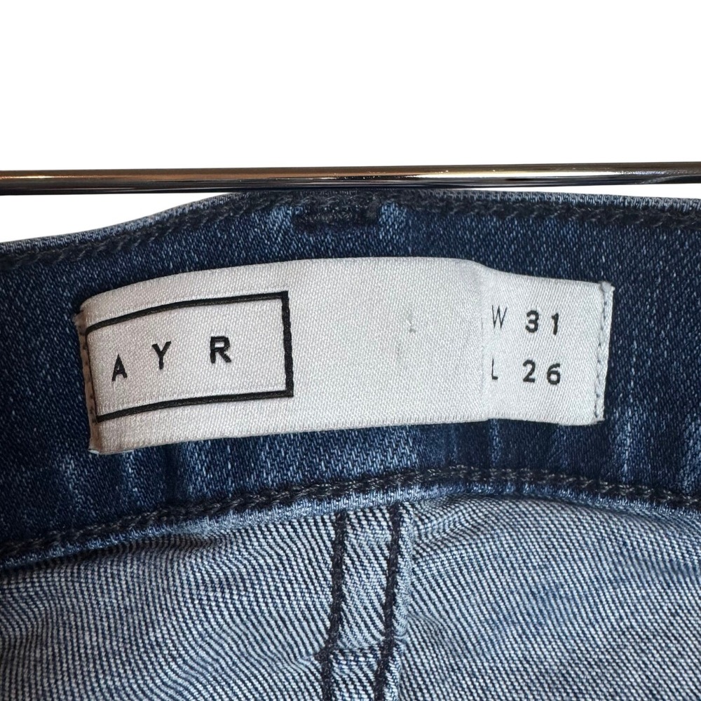 AYR The Chiller Skinny Jeans Womens 31x26 Dark Wash Blue High Rise Made in USA - Picture 3 of 6